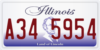 IL license plate A345954