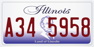 IL license plate A345958