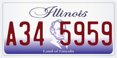 IL license plate A345959