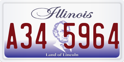 IL license plate A345964