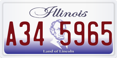 IL license plate A345965