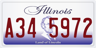 IL license plate A345972