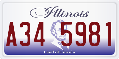 IL license plate A345981