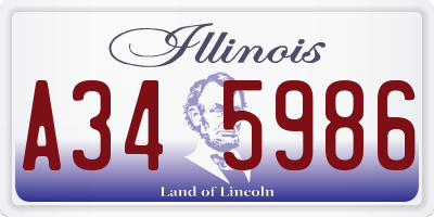 IL license plate A345986