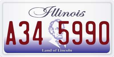 IL license plate A345990