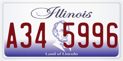 IL license plate A345996