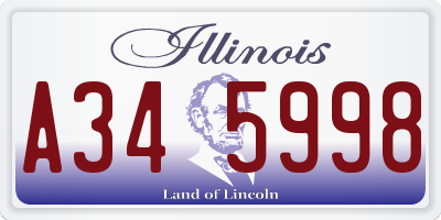 IL license plate A345998