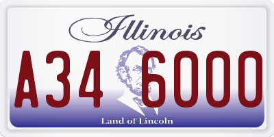 IL license plate A346000