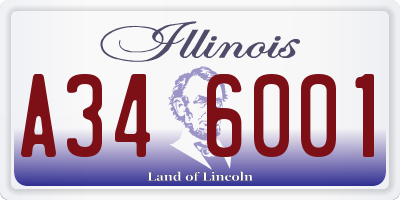 IL license plate A346001