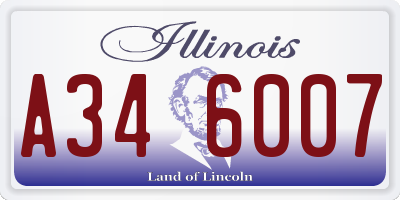 IL license plate A346007