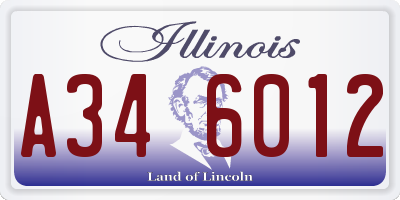 IL license plate A346012