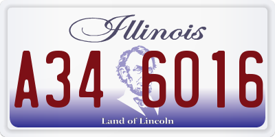 IL license plate A346016