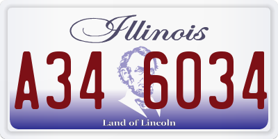 IL license plate A346034