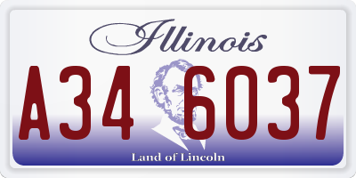 IL license plate A346037