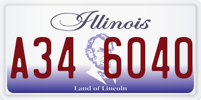 IL license plate A346040
