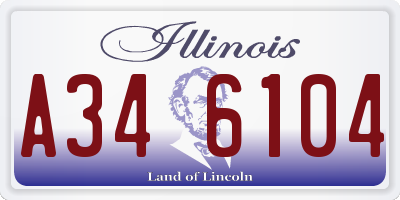 IL license plate A346104