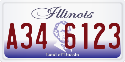 IL license plate A346123