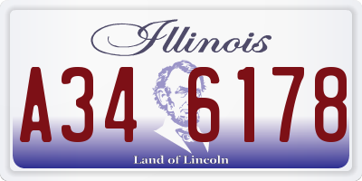 IL license plate A346178