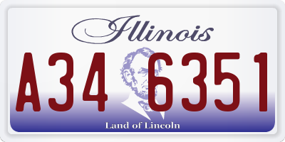 IL license plate A346351