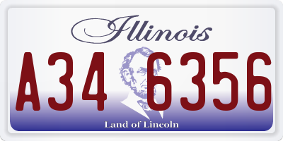 IL license plate A346356