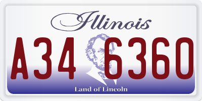 IL license plate A346360