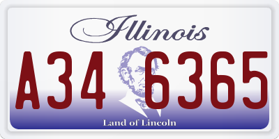 IL license plate A346365