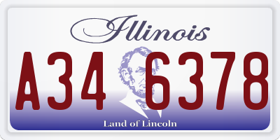 IL license plate A346378