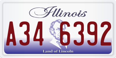 IL license plate A346392