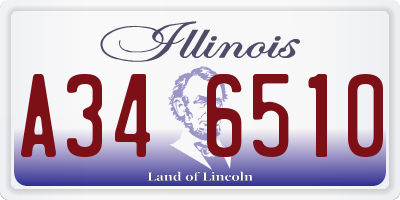IL license plate A346510