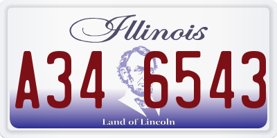 IL license plate A346543