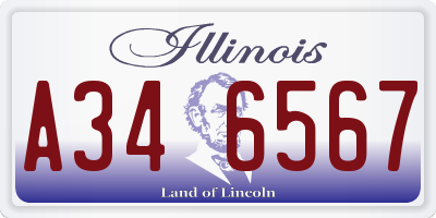 IL license plate A346567