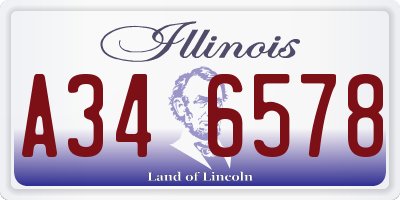 IL license plate A346578