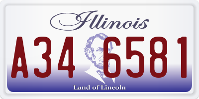 IL license plate A346581