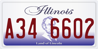 IL license plate A346602
