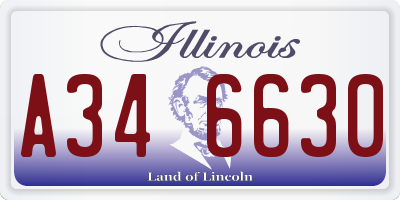 IL license plate A346630