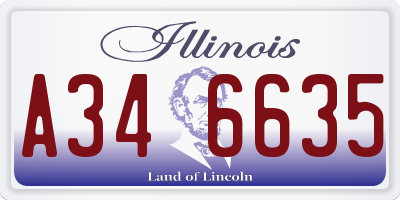 IL license plate A346635