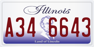 IL license plate A346643