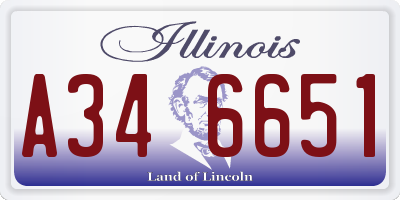 IL license plate A346651