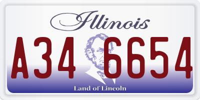 IL license plate A346654