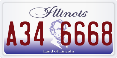 IL license plate A346668