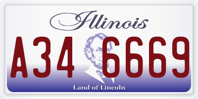 IL license plate A346669