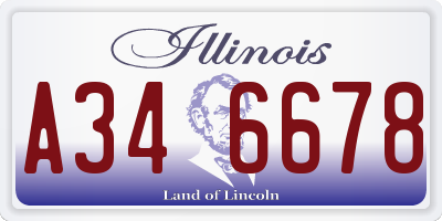 IL license plate A346678