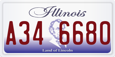 IL license plate A346680