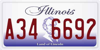 IL license plate A346692