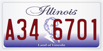IL license plate A346701