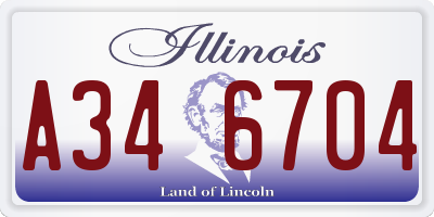 IL license plate A346704