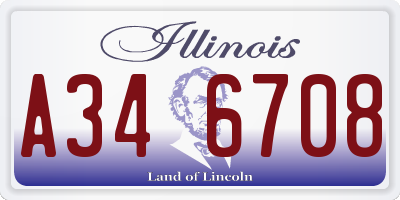 IL license plate A346708