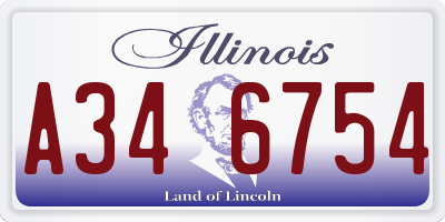 IL license plate A346754