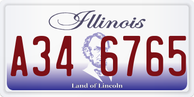 IL license plate A346765