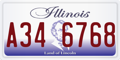 IL license plate A346768